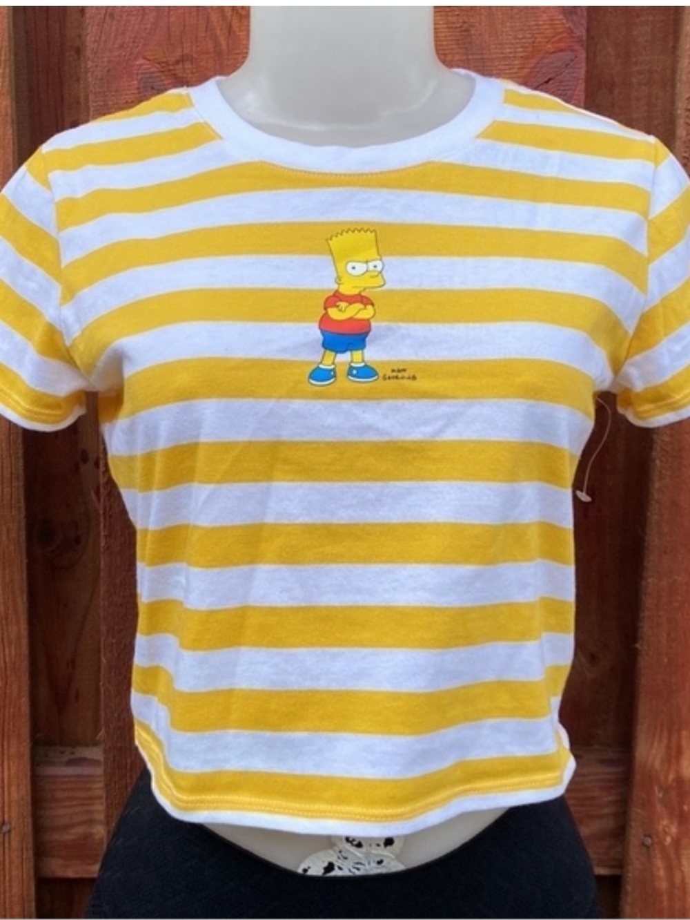 Bart Simpson Striped Crop Top